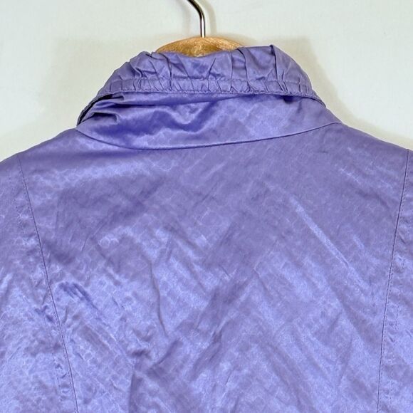 Chico's Lavender Shimmer Zip Front Lightweight Ruched Jacket Women's 0 Small 4 - Picture 5 of 6
